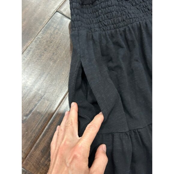 Peace Love World Black Tiered Smocked Waist Dress Sz M Cotton Whimsigoth - Picture 9 of 12